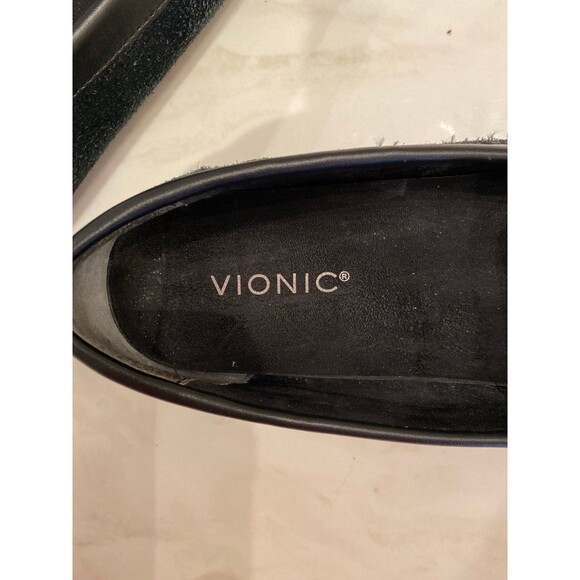 Vionic Navy Womens Flats Slip on Loafers Size 9.5 Orthotic Footbed Suede Look - Picture 11 of 12